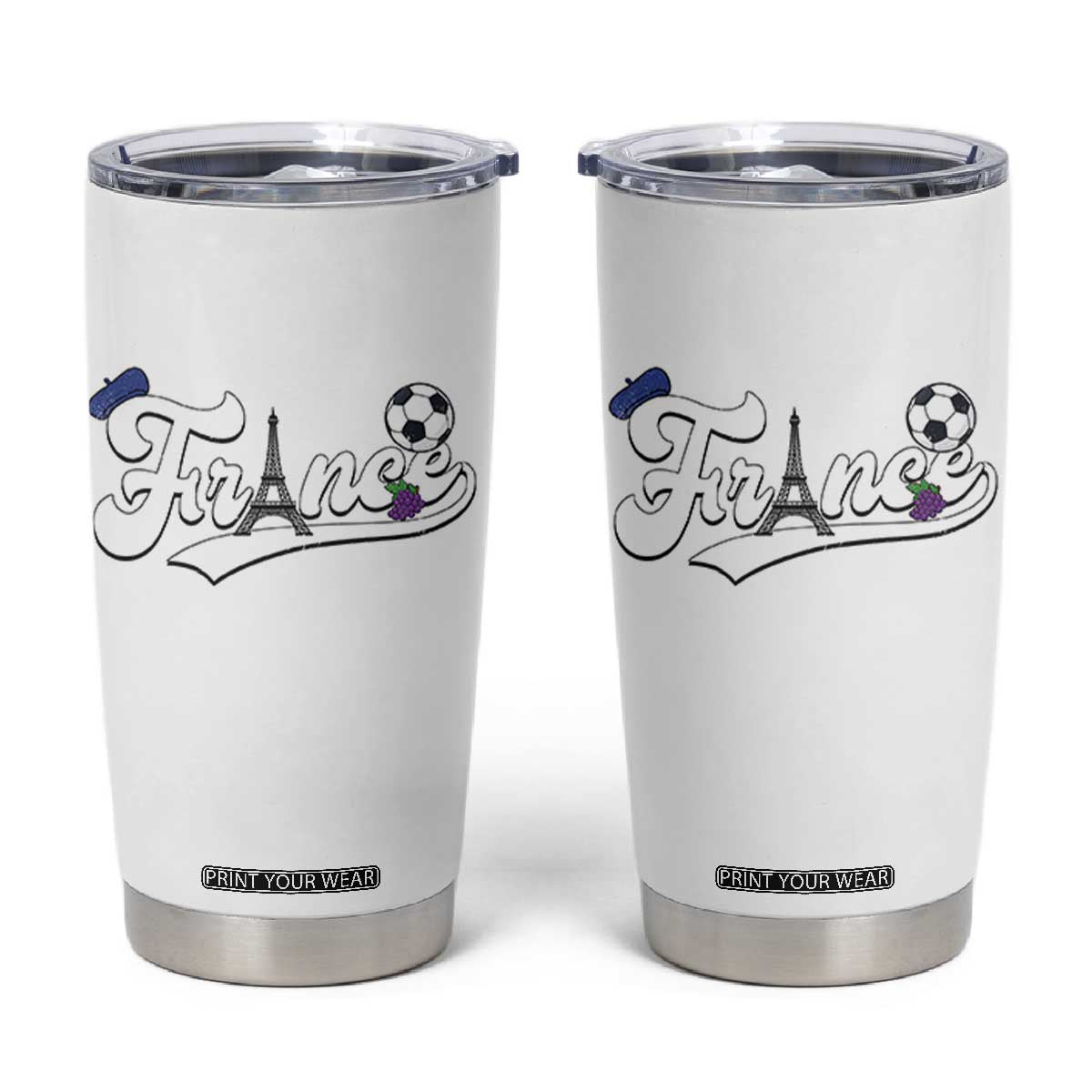 France Soccer Supporter Tumbler Cup Game Day French Football Gift TS12 White Print Your Wear