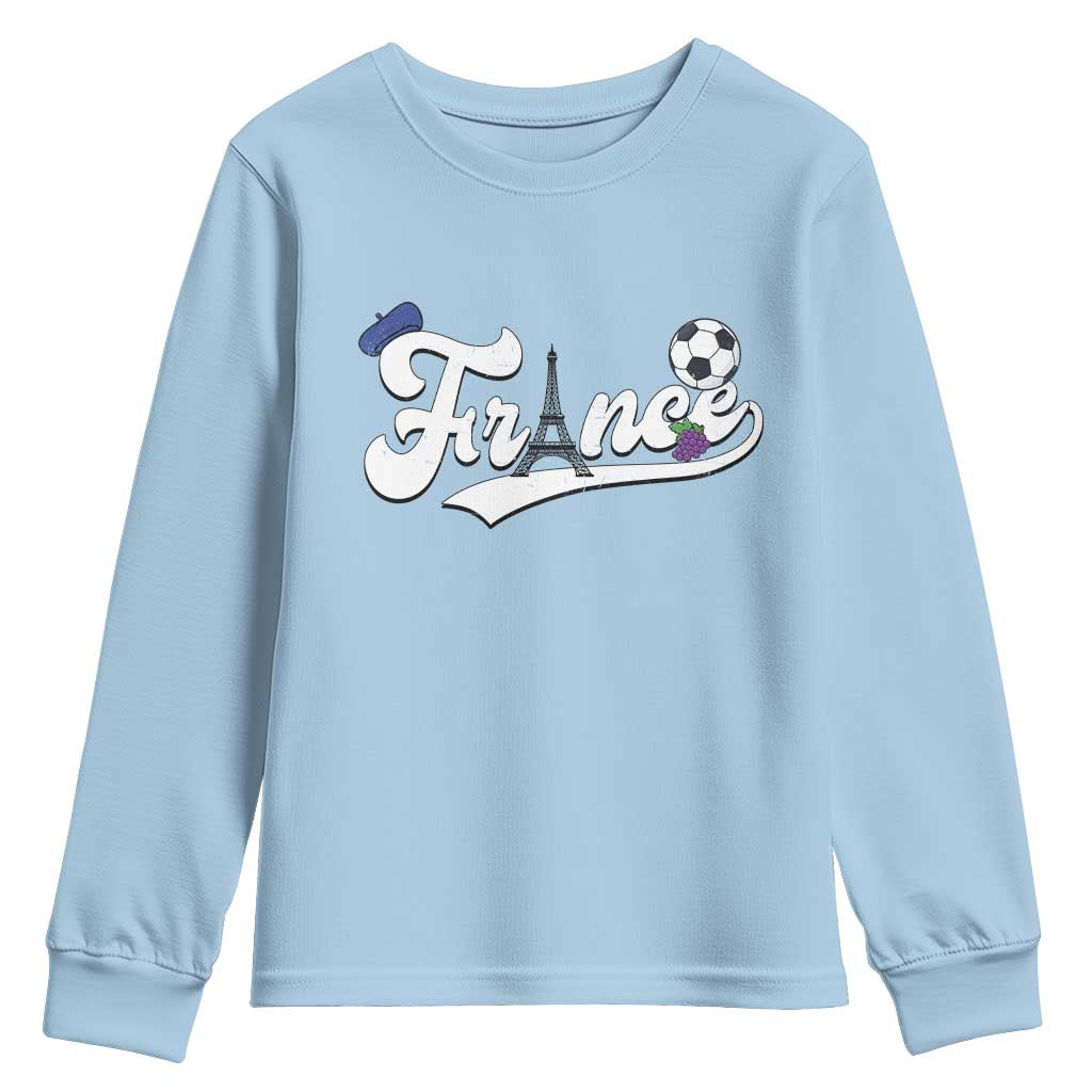 France Soccer Supporter Youth Sweatshirt Game Day French Football Gift TS12 Light Blue Print Your Wear