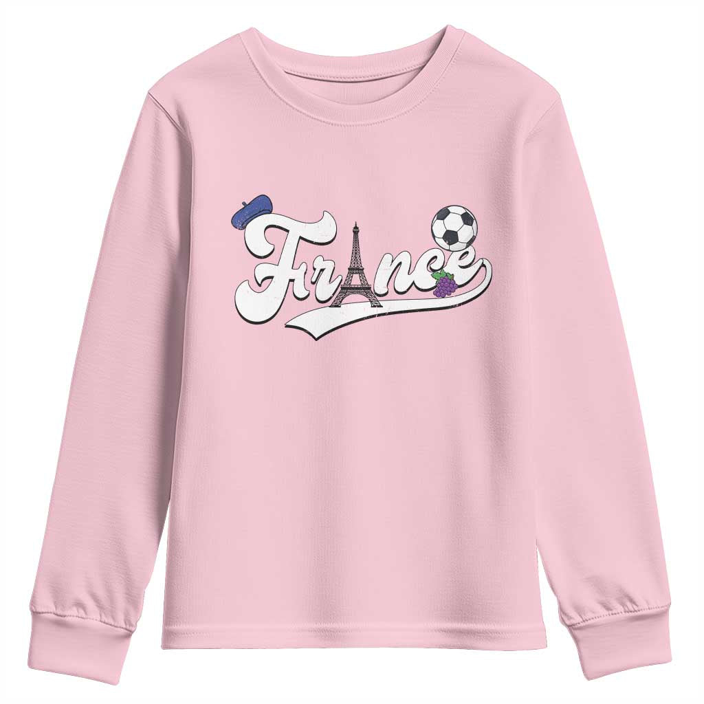 France Soccer Supporter Youth Sweatshirt Game Day French Football Gift TS12 Light Pink Print Your Wear