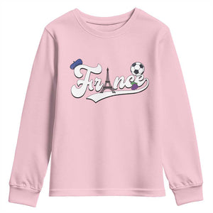 France Soccer Supporter Youth Sweatshirt Game Day French Football Gift TS12 Light Pink Print Your Wear