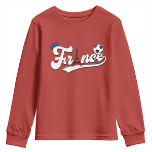 France Soccer Supporter Youth Sweatshirt Game Day French Football Gift TS12 Red Print Your Wear