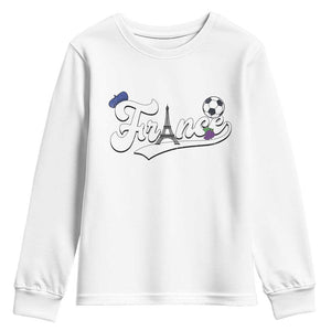 France Soccer Supporter Youth Sweatshirt Game Day French Football Gift TS12 White Print Your Wear
