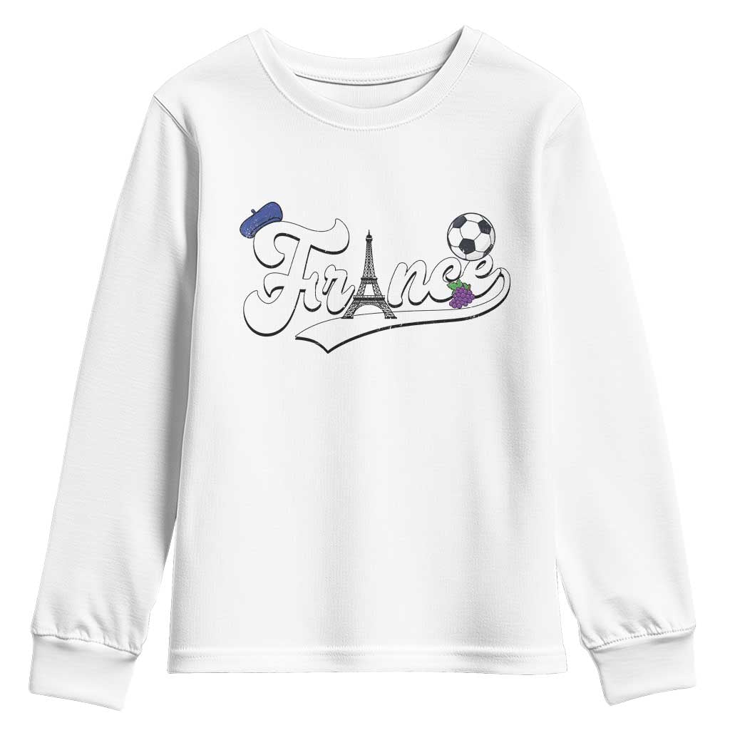 France Soccer Supporter Youth Sweatshirt Game Day French Football Gift TS12 White Print Your Wear