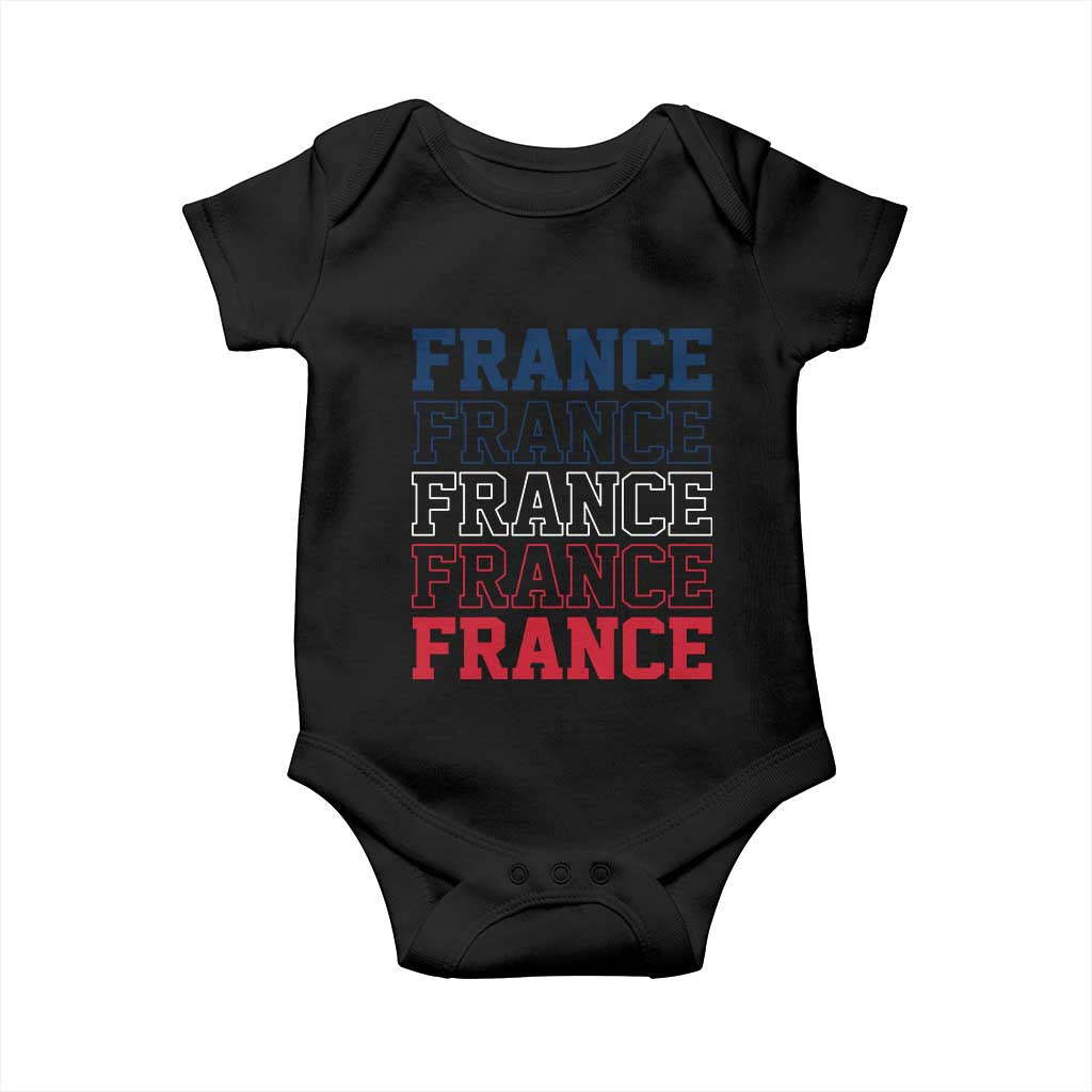 France Pride French Flag Patriotic Supporter Baby Onesie TS12 Black Print Your Wear