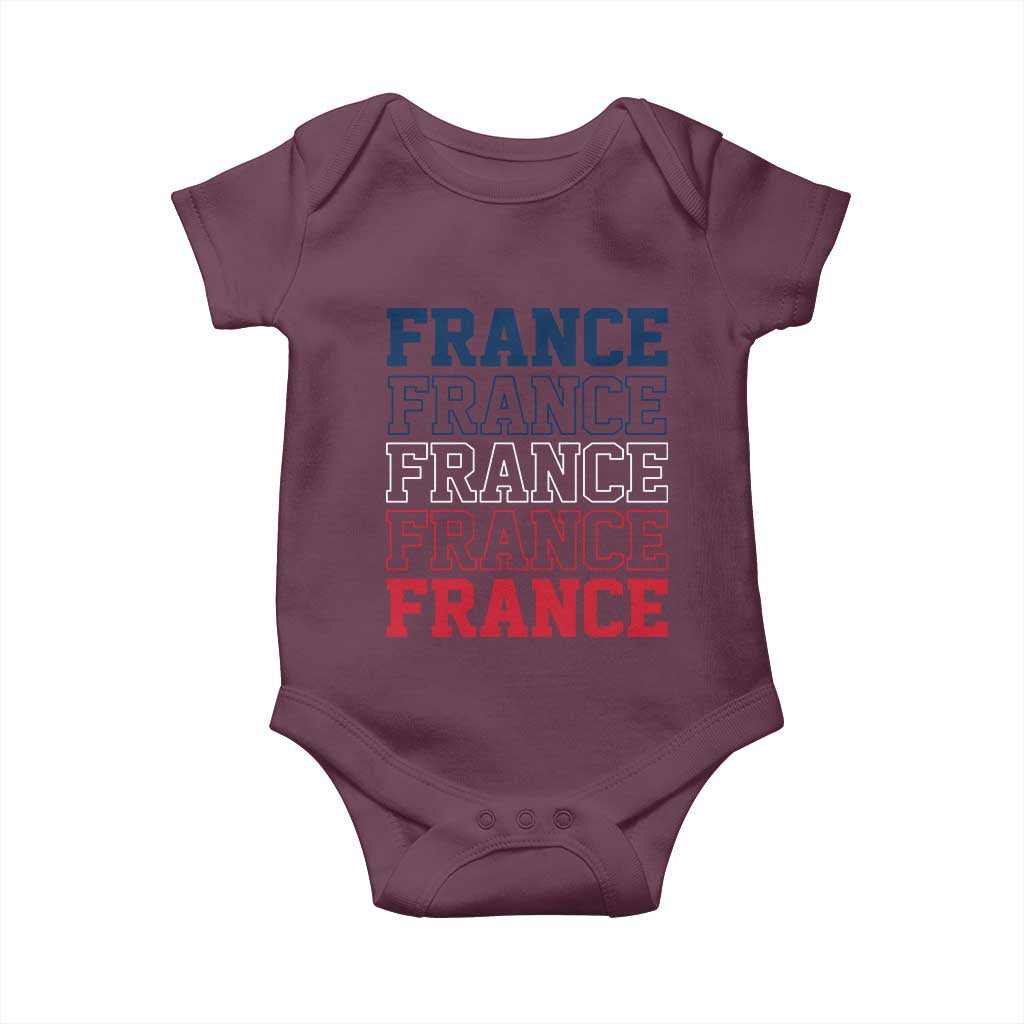 France Pride French Flag Patriotic Supporter Baby Onesie TS12 Maroon Print Your Wear