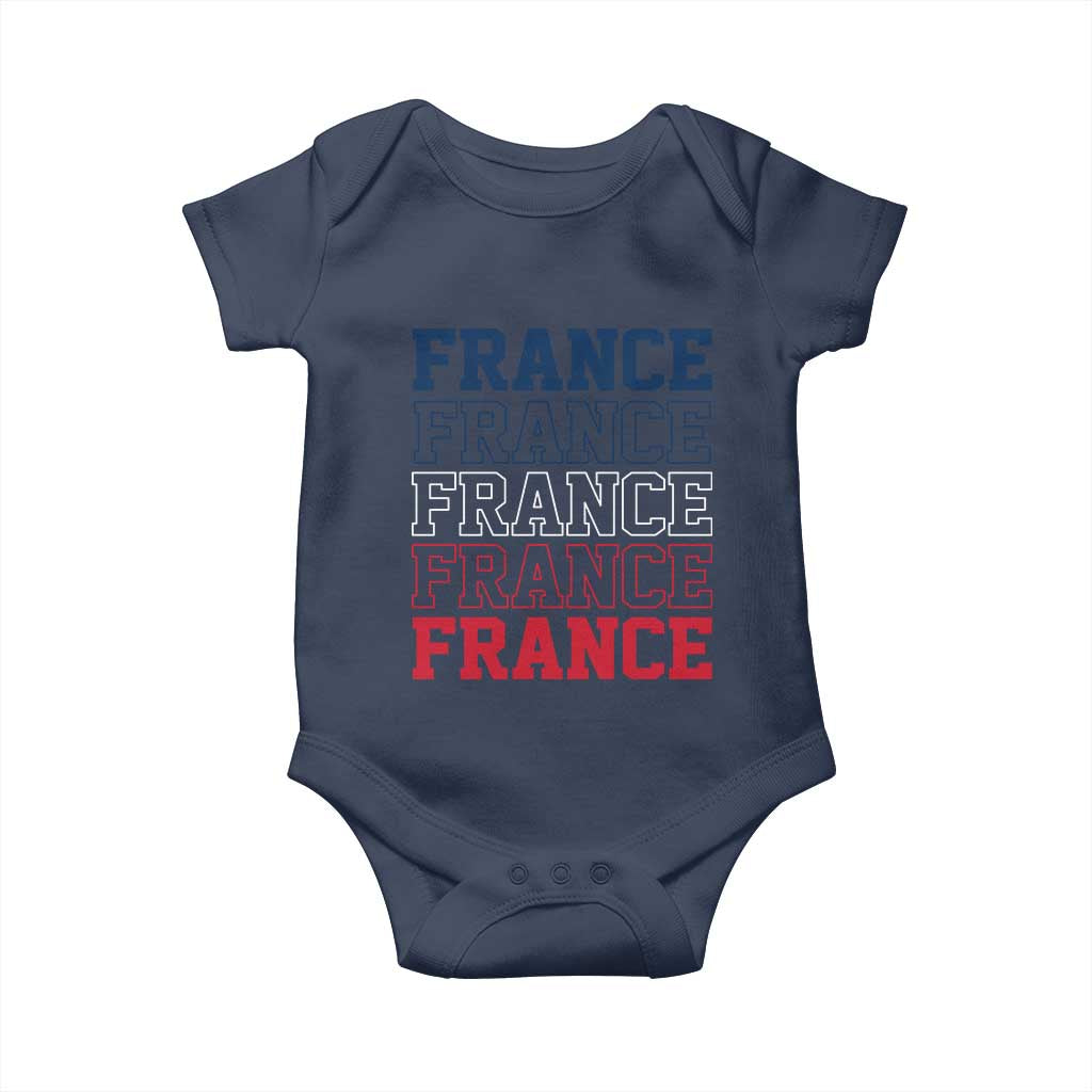 France Pride French Flag Patriotic Supporter Baby Onesie TS12 Navy Print Your Wear