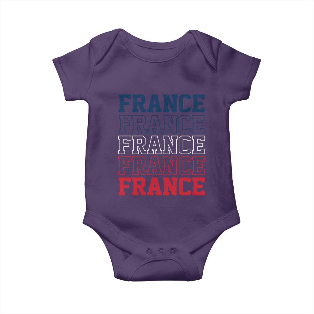 France Pride French Flag Patriotic Supporter Baby Onesie TS12 Purple Print Your Wear