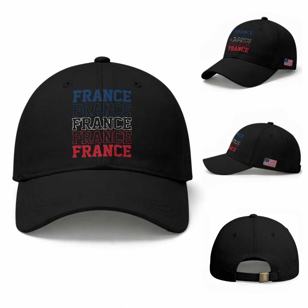 France Pride French Flag Patriotic Supporter Baseball Cap TS12 Baseball Cap Universal Fit Black Print Your Wear