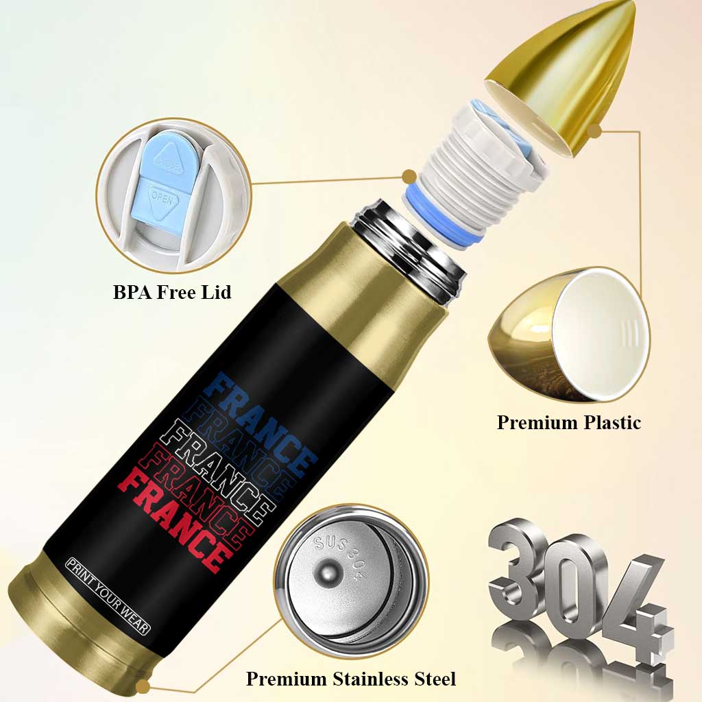 France Pride French Flag Patriotic Supporter Bullet Tumbler TS12 Print Your Wear