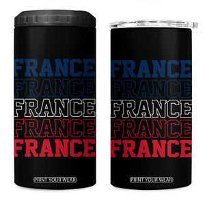 France Pride French Flag Patriotic Supporter 4 in 1 Can Cooler Tumbler TS12 One Size: 16 oz Black Print Your Wear