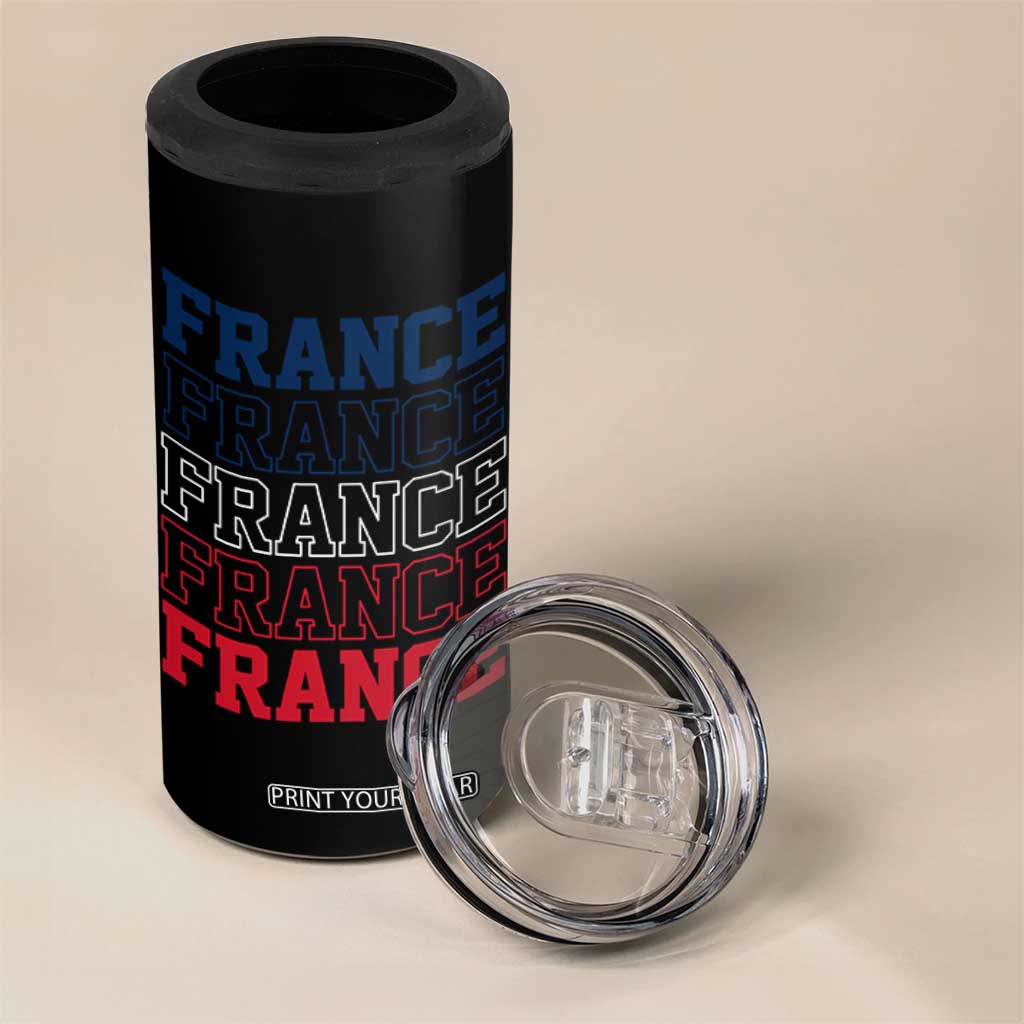 France Pride French Flag Patriotic Supporter 4 in 1 Can Cooler Tumbler TS12 Print Your Wear