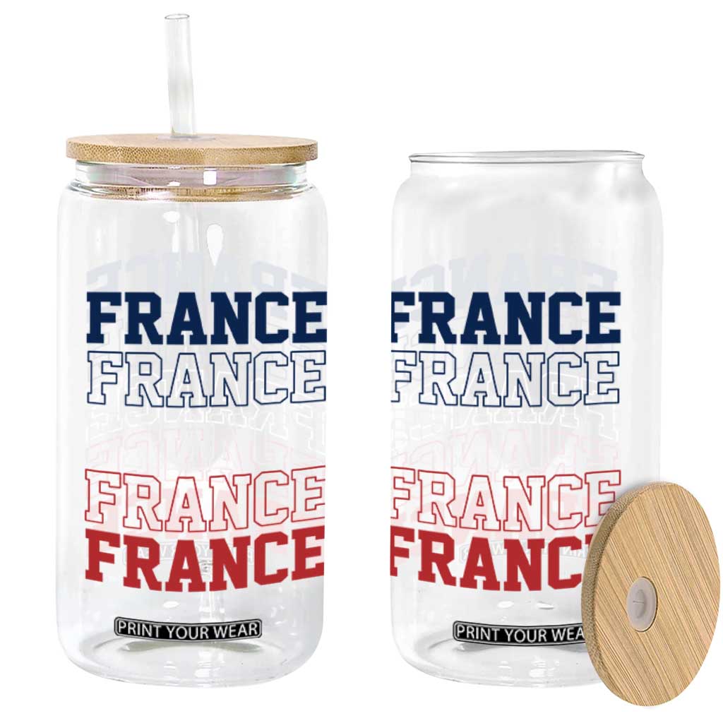 France Pride French Flag Patriotic Supporter Glass Can TS12 Print Your Wear