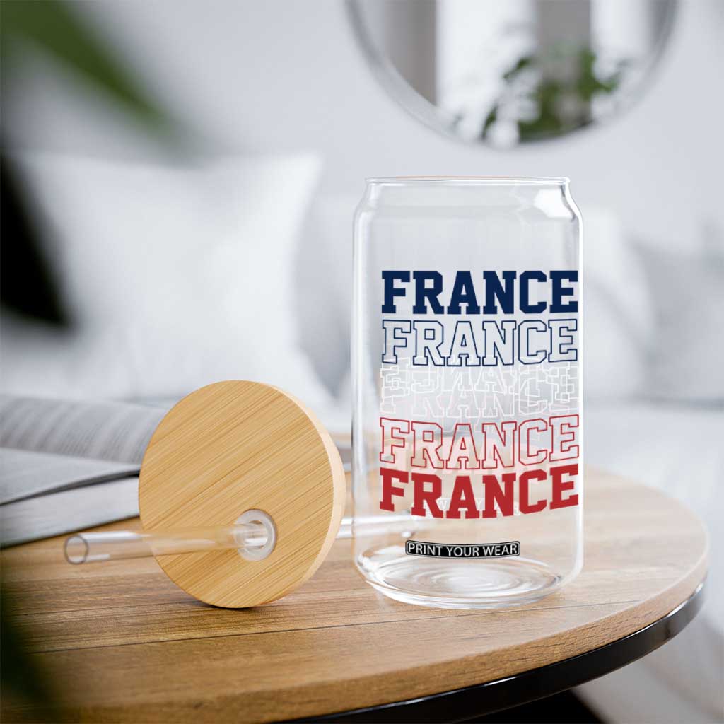 France Pride French Flag Patriotic Supporter Glass Can TS12 Print Your Wear