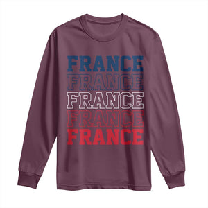 France Pride French Flag Patriotic Supporter Long Sleeve Shirt TS12 Maroon Print Your Wear