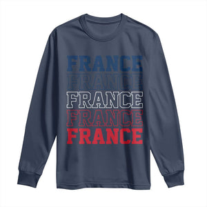 France Pride French Flag Patriotic Supporter Long Sleeve Shirt TS12 Navy Print Your Wear