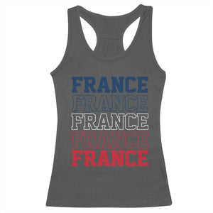 France Pride French Flag Patriotic Supporter Racerback Tank Top TS12 Dark Heather Print Your Wear