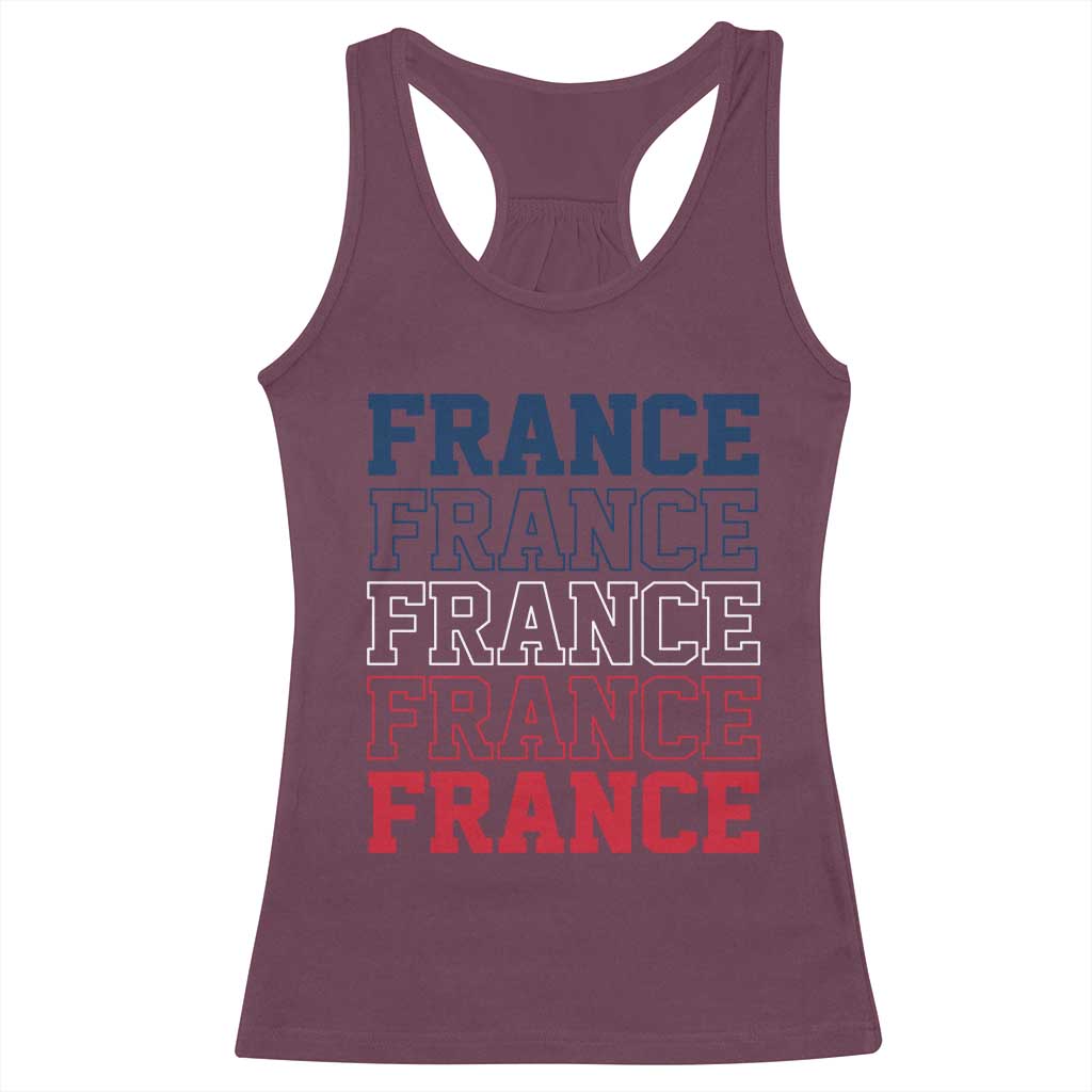 France Pride French Flag Patriotic Supporter Racerback Tank Top TS12 Maroon Print Your Wear