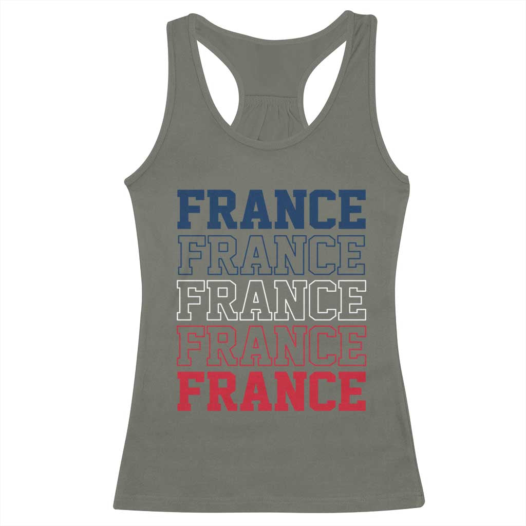 France Pride French Flag Patriotic Supporter Racerback Tank Top TS12 Military Green Print Your Wear