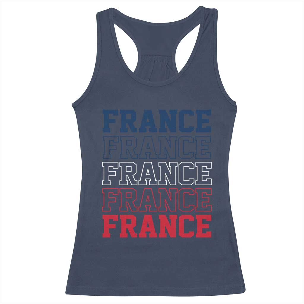 France Pride French Flag Patriotic Supporter Racerback Tank Top TS12 Navy Print Your Wear