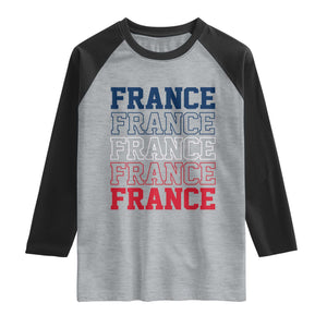 France Pride French Flag Patriotic Supporter Raglan Shirt TS12 Heather Gray Black Print Your Wear