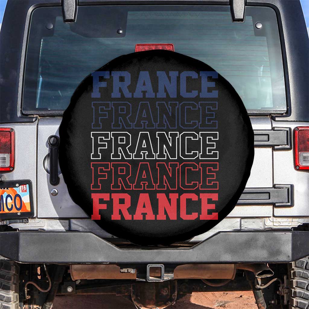 France Pride French Flag Patriotic Supporter Spare Tire Cover TS12 No hole Black Print Your Wear
