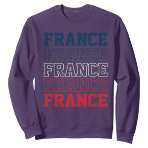 France Pride French Flag Patriotic Supporter Sweatshirt TS12 S Purple Print Your Wear