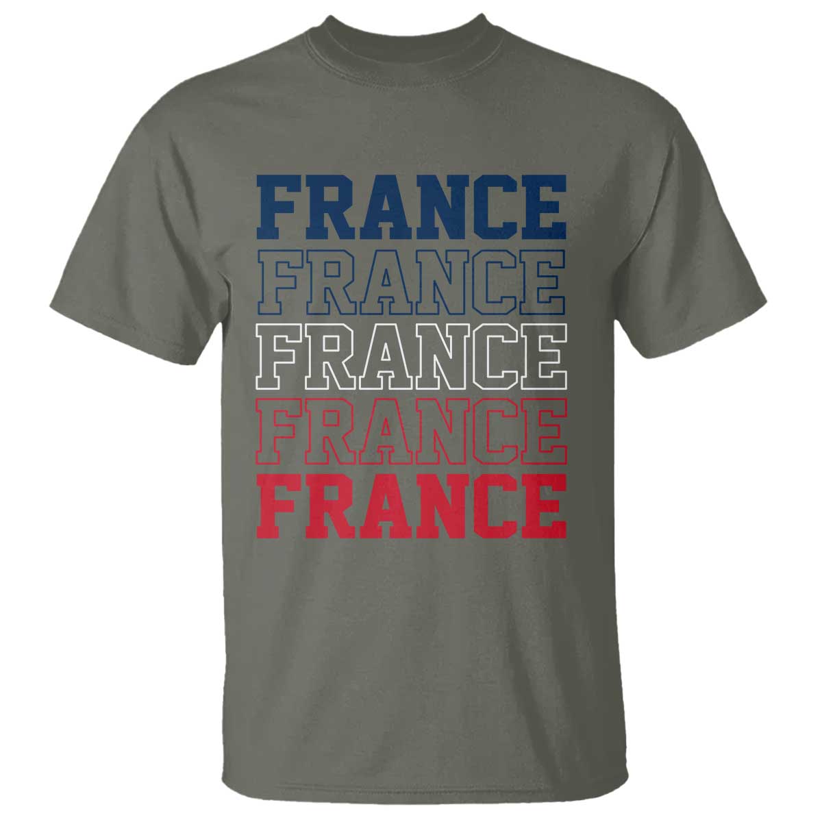 France Pride French Flag Patriotic Supporter T Shirt TS12 Military Green Print Your Wear