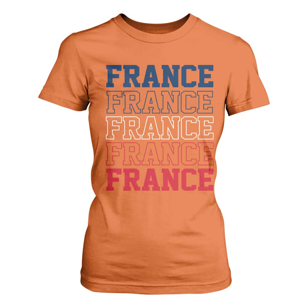 France Pride French Flag Patriotic Supporter T Shirt For Women TS12 Orange Print Your Wear