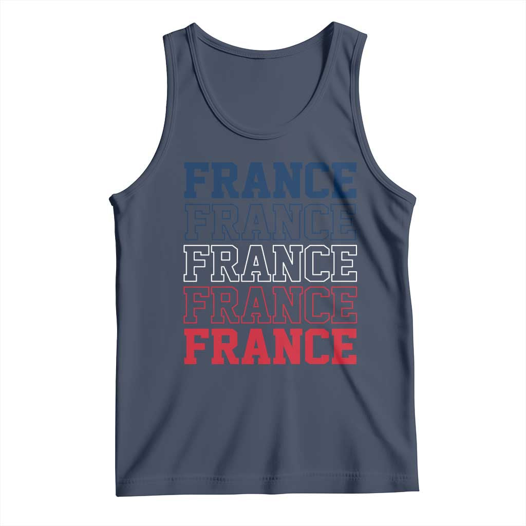 France Pride French Flag Patriotic Supporter Tank Top TS12 Navy Print Your Wear