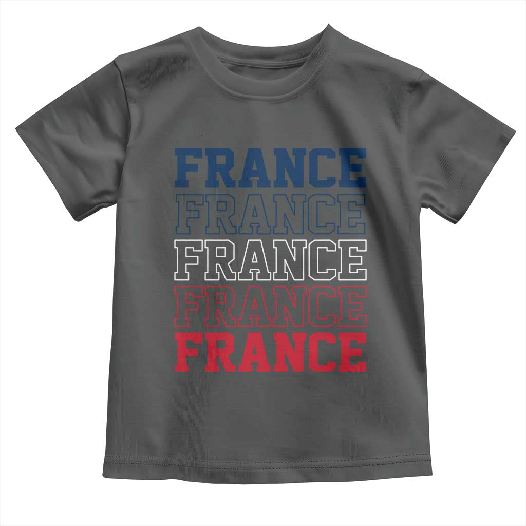 France Pride French Flag Patriotic Supporter Toddler T Shirt TS12 Dark Heather Print Your Wear