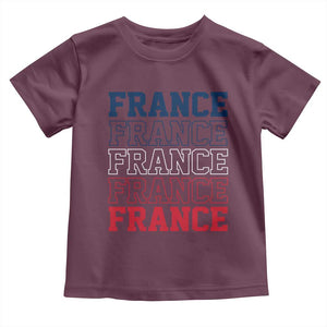 France Pride French Flag Patriotic Supporter Toddler T Shirt TS12 Maroon Print Your Wear