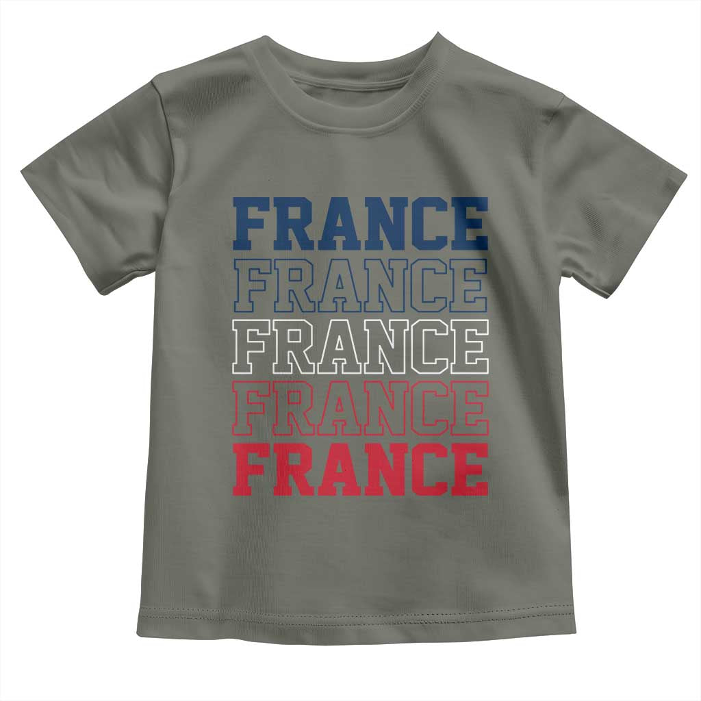 France Pride French Flag Patriotic Supporter Toddler T Shirt TS12 Military Green Print Your Wear