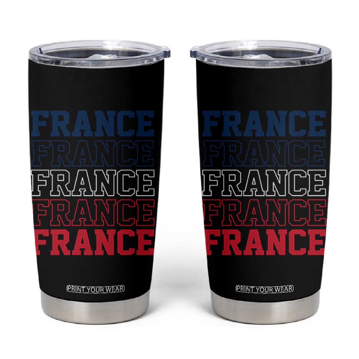 France Pride French Flag Patriotic Supporter Tumbler Cup TS12 Black Print Your Wear