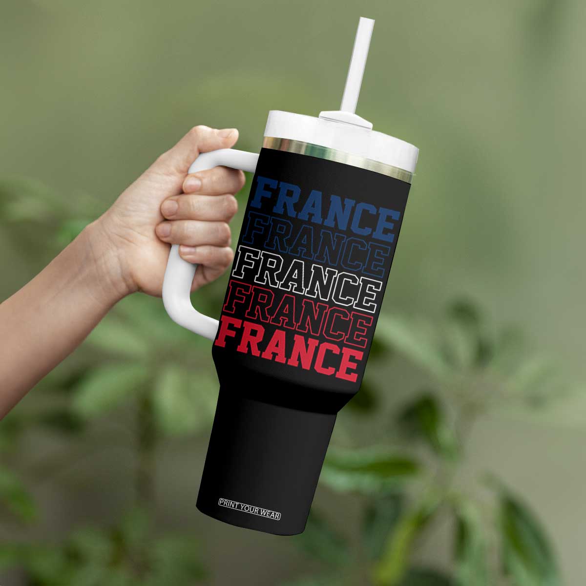 France Pride French Flag Patriotic Supporter Tumbler With Handle TS12 Print Your Wear