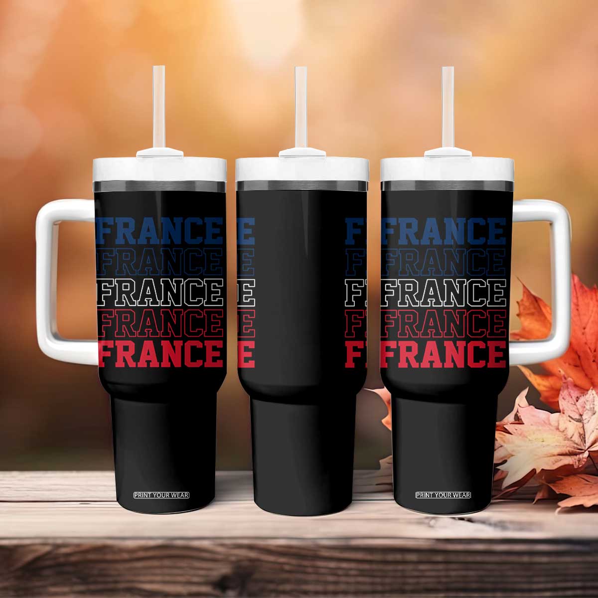 France Pride French Flag Patriotic Supporter Tumbler With Handle TS12 Print Your Wear