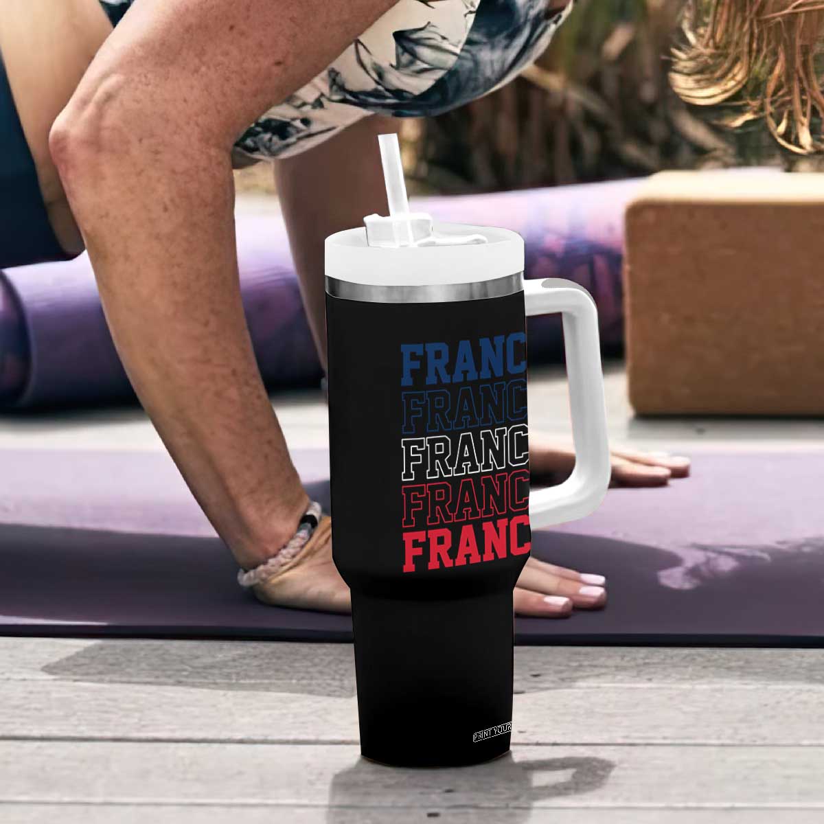 France Pride French Flag Patriotic Supporter Tumbler With Handle TS12 Print Your Wear