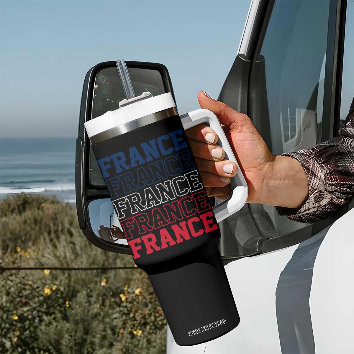 France Pride French Flag Patriotic Supporter Tumbler With Handle TS12 Print Your Wear
