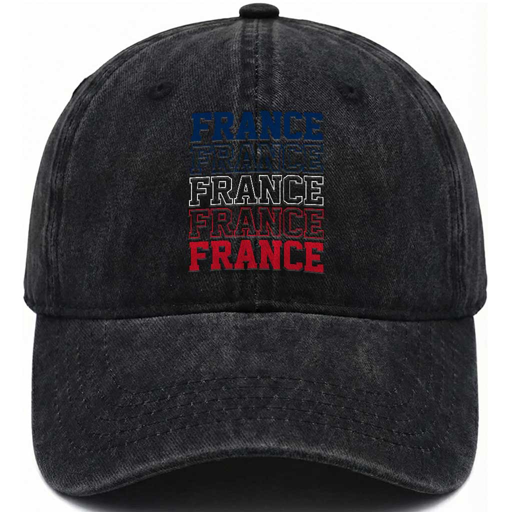 France Pride French Flag Patriotic Supporter Washed Cotton Baseball Cap TS12 Print Your Wear