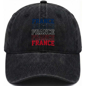 France Pride French Flag Patriotic Supporter Washed Cotton Baseball Cap TS12 Print Your Wear