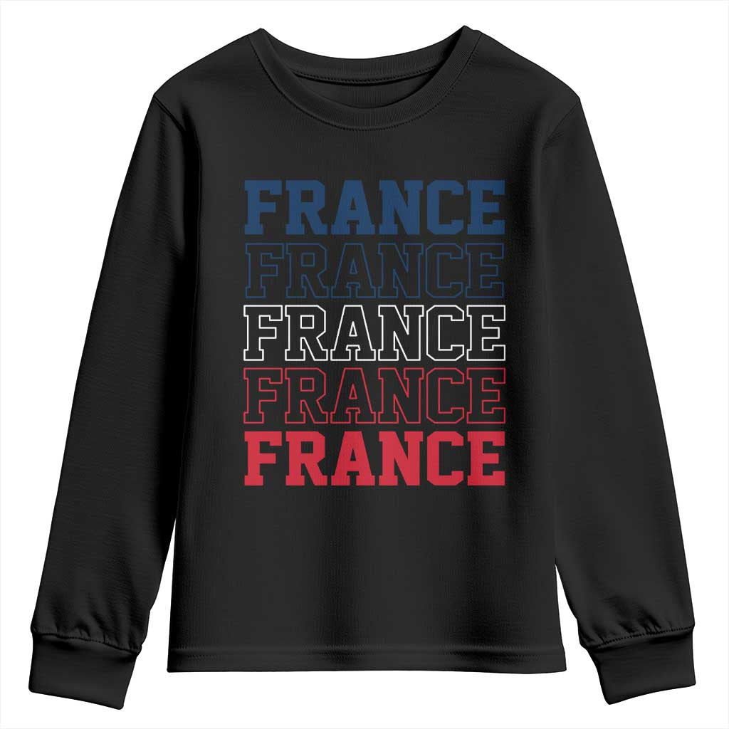France Pride French Flag Patriotic Supporter Youth Sweatshirt TS12 Black Print Your Wear
