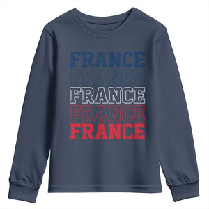 France Pride French Flag Patriotic Supporter Youth Sweatshirt TS12 Navy Print Your Wear