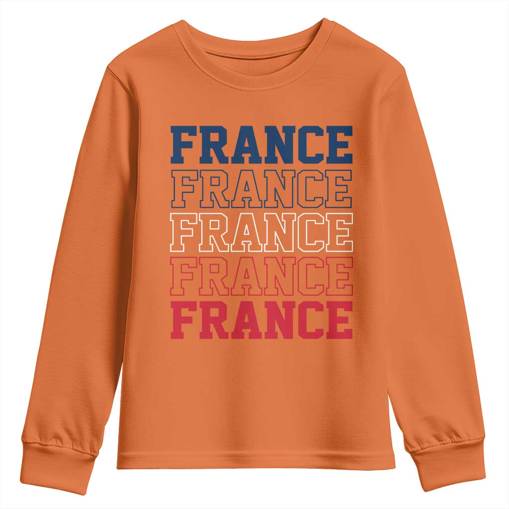 France Pride French Flag Patriotic Supporter Youth Sweatshirt TS12 Orange Print Your Wear