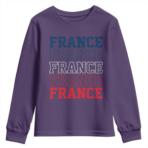 France Pride French Flag Patriotic Supporter Youth Sweatshirt TS12 Purple Print Your Wear