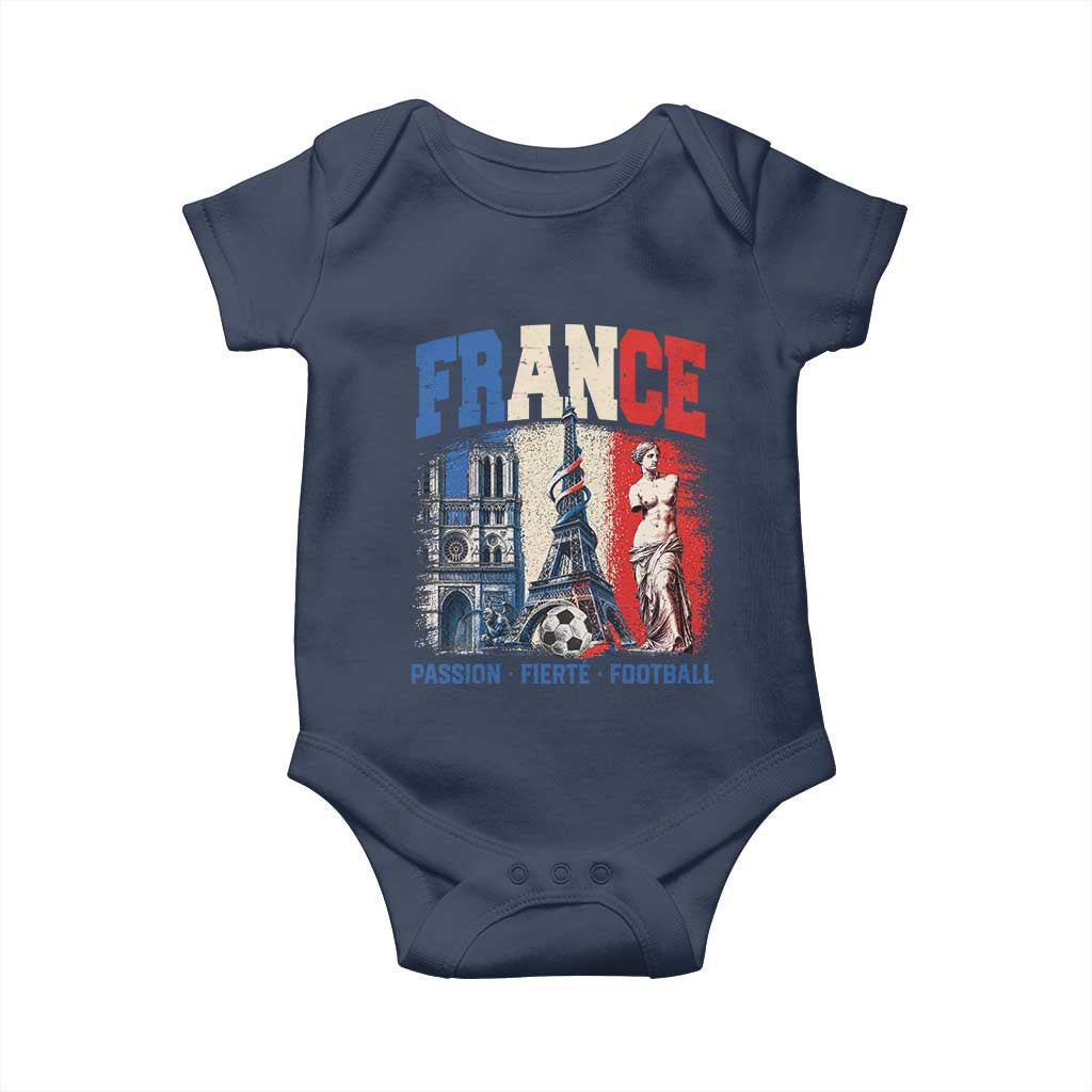 France Soccer Fan Passion Baby Onesie Fierté Football French Supporter Gift TS12 Navy Print Your Wear