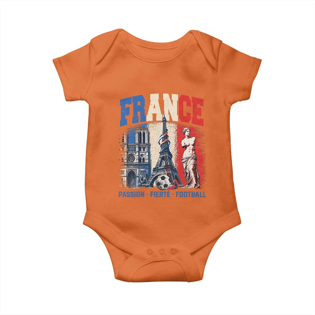 France Soccer Fan Passion Baby Onesie Fierté Football French Supporter Gift TS12 Orange Print Your Wear