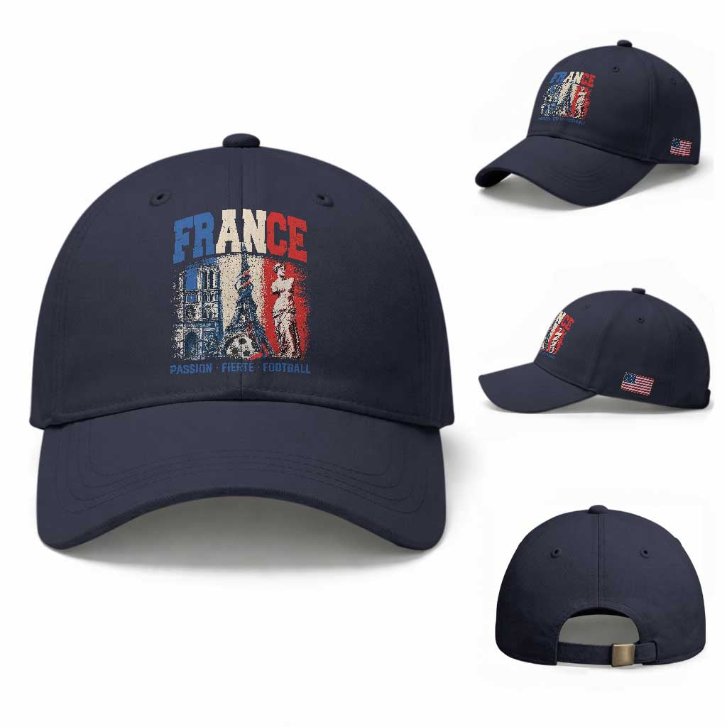 France Soccer Fan Passion Baseball Cap Fierté Football French Supporter Gift TS12 Baseball Cap Universal Fit Navy Print Your Wear
