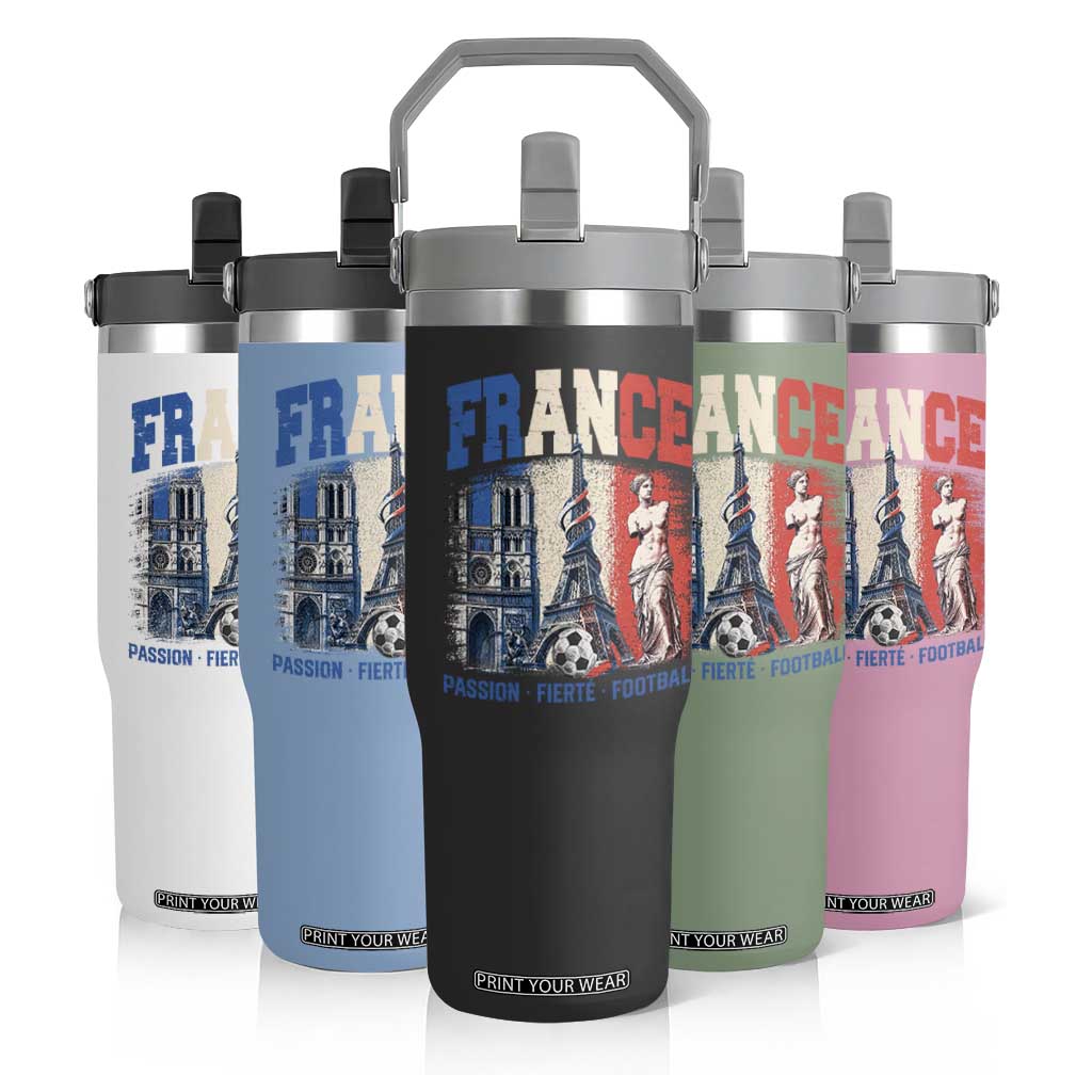 France Soccer Fan Passion Flip Straw Tumbler Fierté Football French Supporter Gift TS12 Print Your Wear