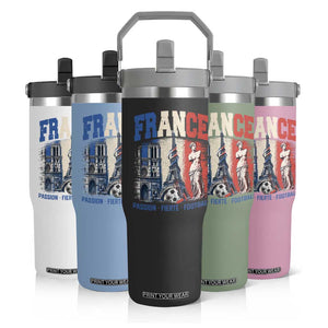 France Soccer Fan Passion Flip Straw Tumbler Fierté Football French Supporter Gift TS12 Print Your Wear
