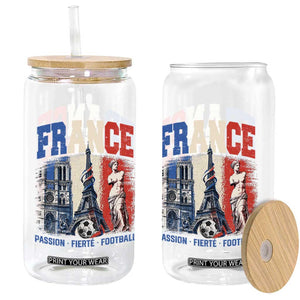 France Soccer Fan Passion Glass Can Fierté Football French Supporter Gift TS12 Print Your Wear