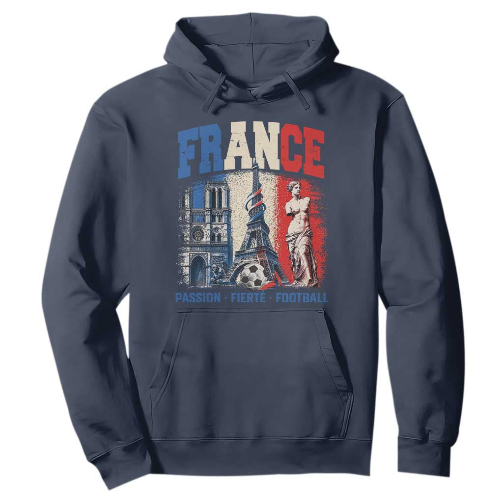 France Soccer Fan Passion Hoodie Fierté Football French Supporter Gift TS12 Navy Print Your Wear